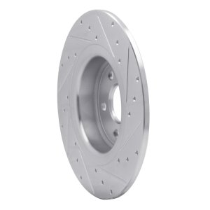 Land Rover Range Rover Evoque Brake Rotor (1) - Rear Left - R1 Concepts - Drilled & Slotted - Silver - `16-`19